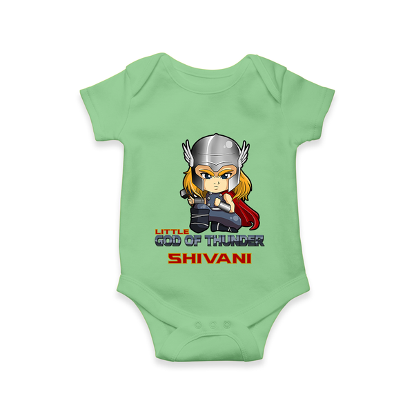 Little God of Thunder Romper | Personalized Romper for Little Thunder Gods - GREEN - New Born (Chest 14")