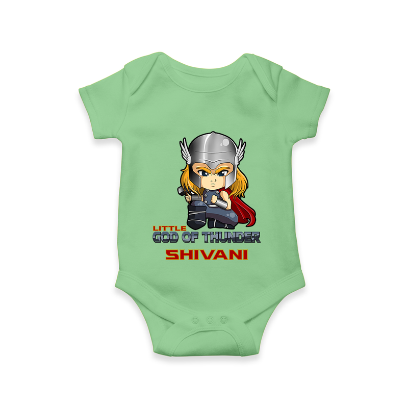 Little God of Thunder Romper | Personalized Romper for Little Thunder Gods - GREEN - New Born (Chest 14")