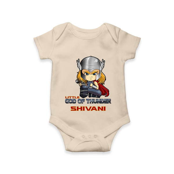 Little God of Thunder Romper | Personalized Romper for Little Thunder Gods - IVORY - New Born (Chest 14")