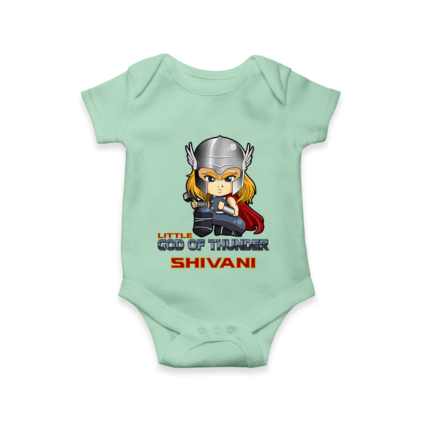 Little God of Thunder Romper | Personalized Romper for Little Thunder Gods - MINT GREEN - New Born (Chest 14")