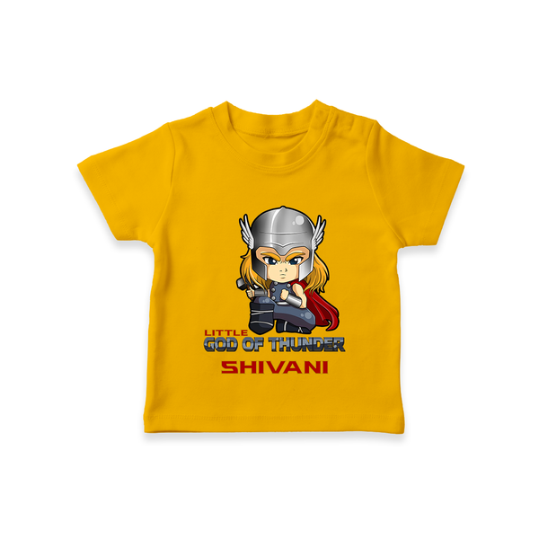 Little God of Thunder T-Shirt | Personalized T-Shirt for Little Thunder Gods - CHROME YELLOW - 0-5 Months Old (Chest 17")