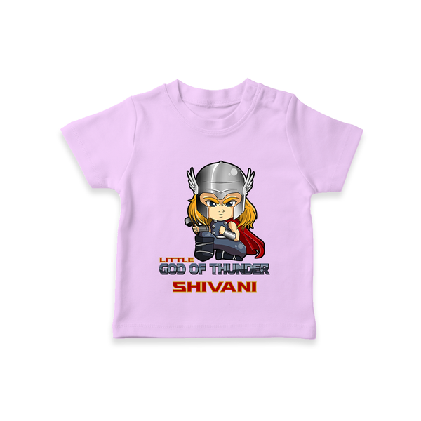 Little God of Thunder T-Shirt | Personalized T-Shirt for Little Thunder Gods - LILAC - 0-5 Months Old (Chest 17")