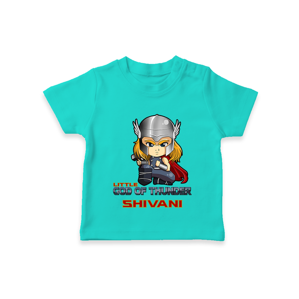 Little God of Thunder T-Shirt | Personalized T-Shirt for Little Thunder Gods - TEAL - 0-5 Months Old (Chest 17")