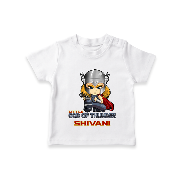 Little God of Thunder T-Shirt | Personalized T-Shirt for Little Thunder Gods - WHITE - 0-5 Months Old (Chest 17")