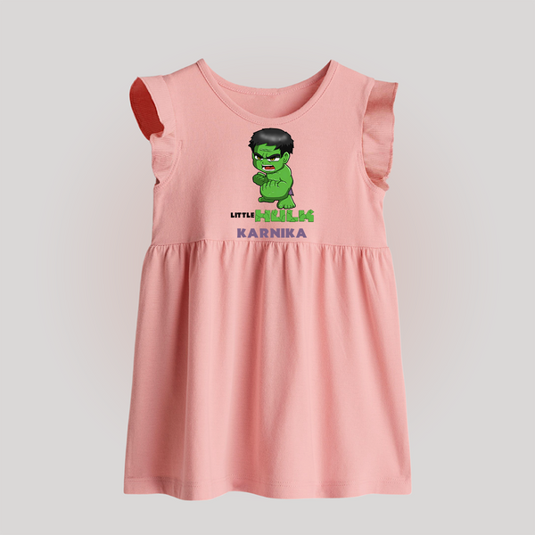 Little Hulk Hero Baby Frock | Custom Baby Frock for Baby Hulk Fans - BABY PINK - 0 - 3 Months Old (Chest 17")