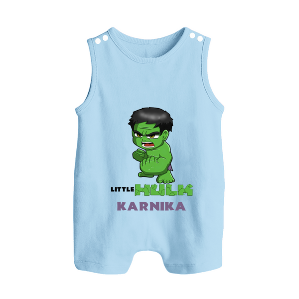Little Hulk Hero Romper Suit / Sleeveless Romper | Custom Romper Suit / Sleeveless Romper for Baby Hulk Fans - BABY BLUE - 0 - 5 Months Old (Chest 18")