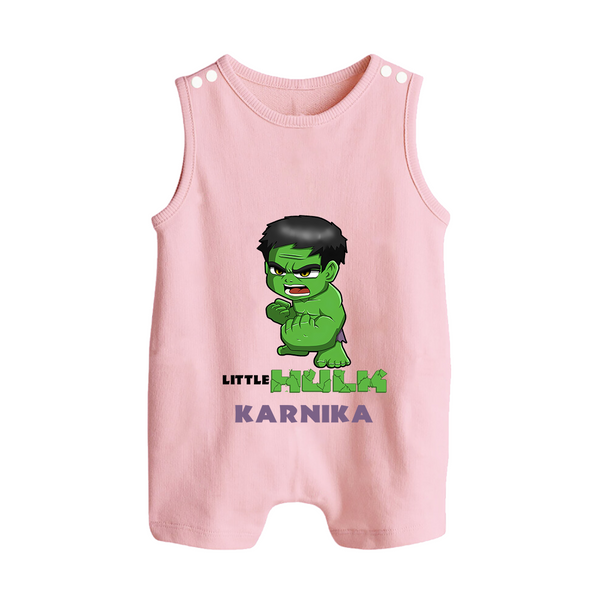 Little Hulk Hero Romper Suit / Sleeveless Romper | Custom Romper Suit / Sleeveless Romper for Baby Hulk Fans - BABY PINK - 0 - 5 Months Old (Chest 18")