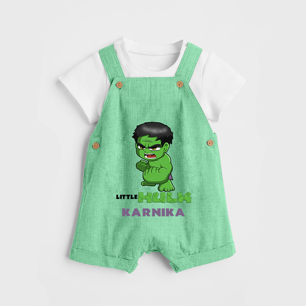 Little Hulk Hero Dungaree Set | Custom Dungaree Set for Baby Hulk Fans - GREEN - 0 - 5 Months Old (Chest 18")