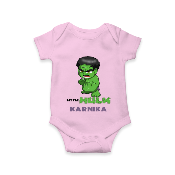 Little Hulk Hero Romper | Custom Romper for Baby Hulk Fans - BABY PINK - New Born (Chest 14")