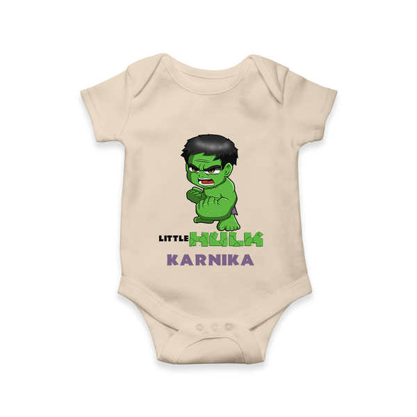 Little Hulk Hero Romper | Custom Romper for Baby Hulk Fans - IVORY - New Born (Chest 14")