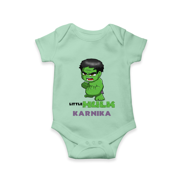 Little Hulk Hero Romper | Custom Romper for Baby Hulk Fans - MINT GREEN - New Born (Chest 14")