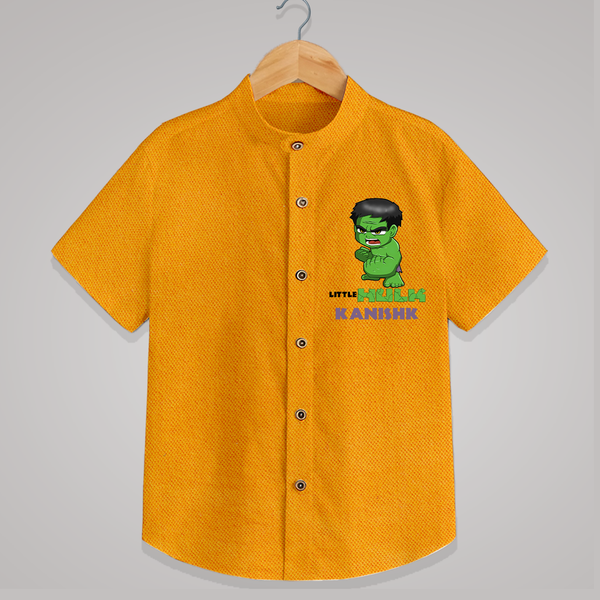 Little Hulk Hero Shirt | Custom Shirt for Baby Hulk Fans - CHROME YELLOW - 0 - 6 Months Old (Chest 23")