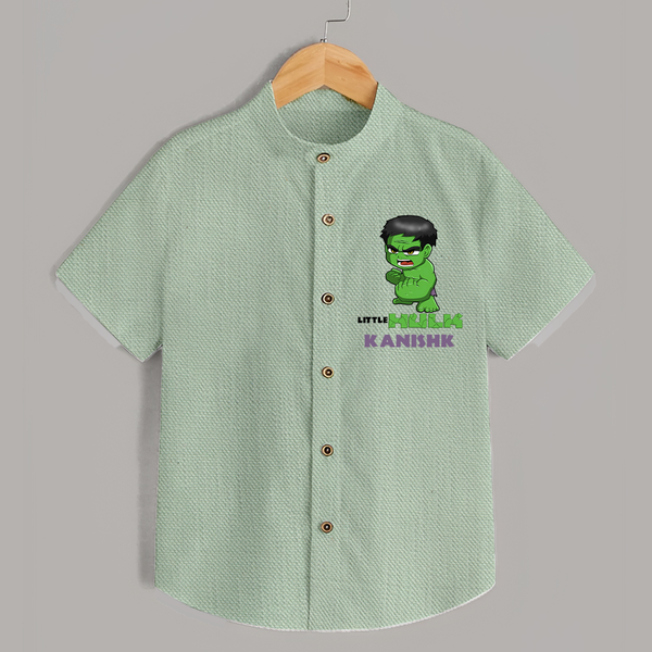 Little Hulk Hero Shirt | Custom Shirt for Baby Hulk Fans - MINT GREEN - 0 - 6 Months Old (Chest 23")