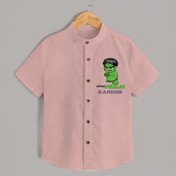 Little Hulk Hero Shirt | Custom Shirt for Baby Hulk Fans - PEACH - 0 - 6 Months Old (Chest 23")