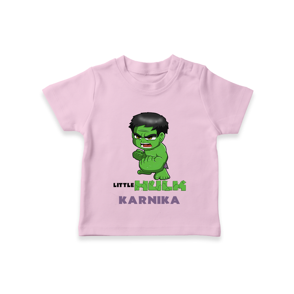 Little Hulk Hero T-Shirt | Custom T-Shirt for Baby Hulk Fans - BABY PINK - 0-5 Months Old (Chest 17")