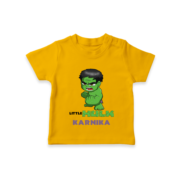 Little Hulk Hero T-Shirt | Custom T-Shirt for Baby Hulk Fans - CHROME YELLOW - 0-5 Months Old (Chest 17")