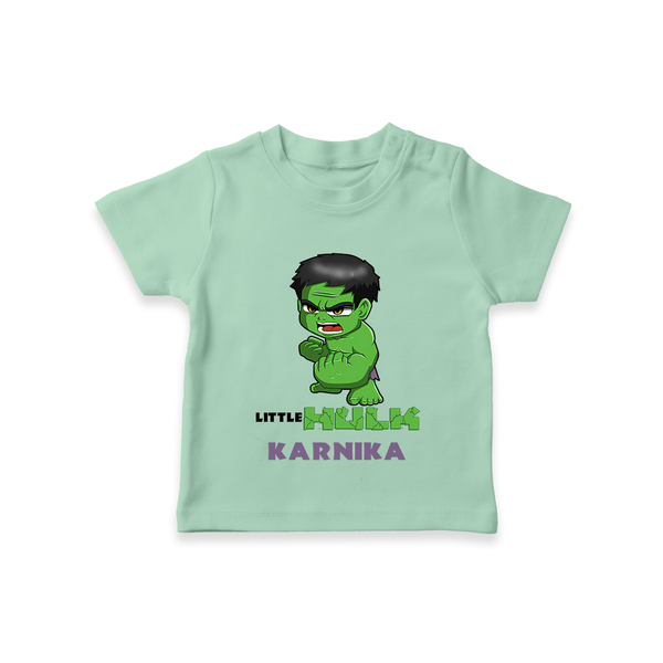Little Hulk Hero T-Shirt | Custom T-Shirt for Baby Hulk Fans - MINT GREEN - 0-5 Months Old (Chest 17")