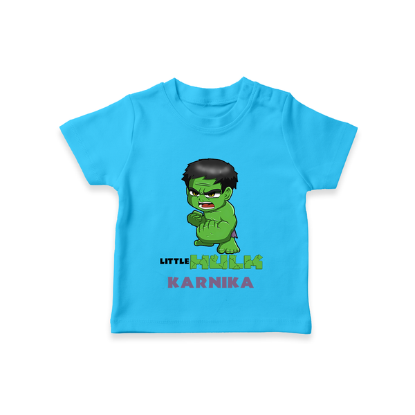 Little Hulk Hero T-Shirt | Custom T-Shirt for Baby Hulk Fans - SKY BLUE - 0-5 Months Old (Chest 17")