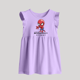 Little Spider-Man Baby Frock | Personalized Baby Baby Frock for Little Web-Slingers - LILAC - 0 - 3 Months Old (Chest 17")
