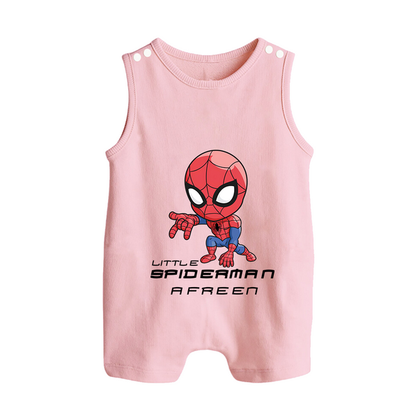 Little Spider-Man Romper Suit / Sleeveless Romper | Personalized Baby Romper Suit / Sleeveless Romper for Little Web-Slingers - BABY PINK - 0 - 5 Months Old (Chest 18")