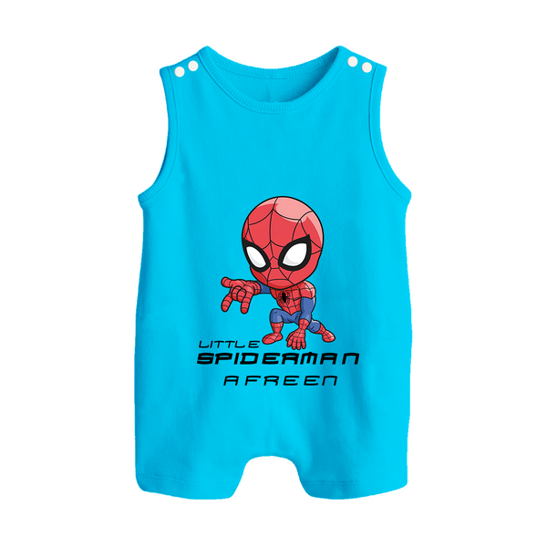 Little Spider-Man Romper Suit / Sleeveless Romper | Personalized Baby Romper Suit / Sleeveless Romper for Little Web-Slingers - SKY BLUE - 0 - 5 Months Old (Chest 18")