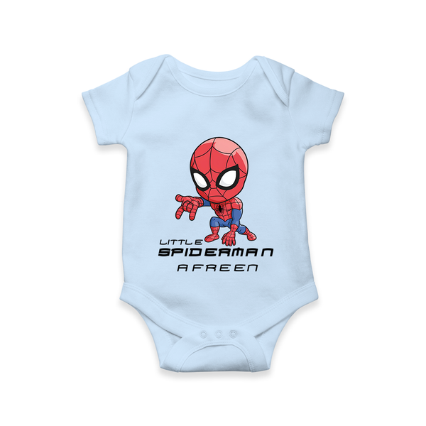 Little Spider-Man Romper | Personalized Baby Romper for Little Web-Slingers - BABY BLUE - New Born (Chest 14")