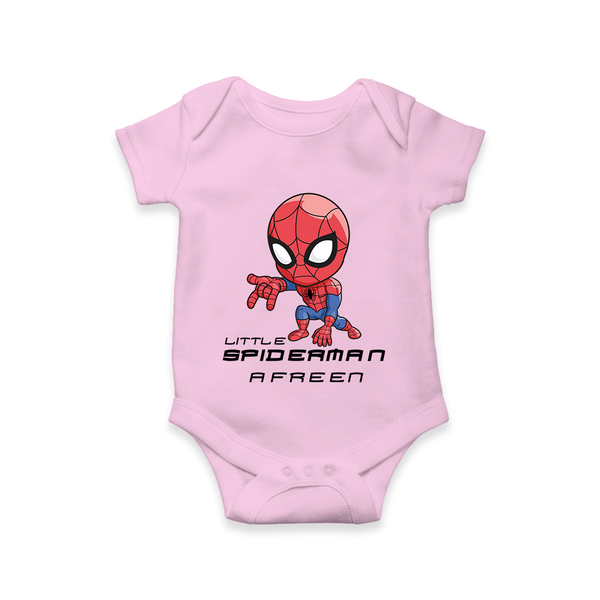 Little Spider-Man Romper | Personalized Baby Romper for Little Web-Slingers - BABY PINK - New Born (Chest 14")