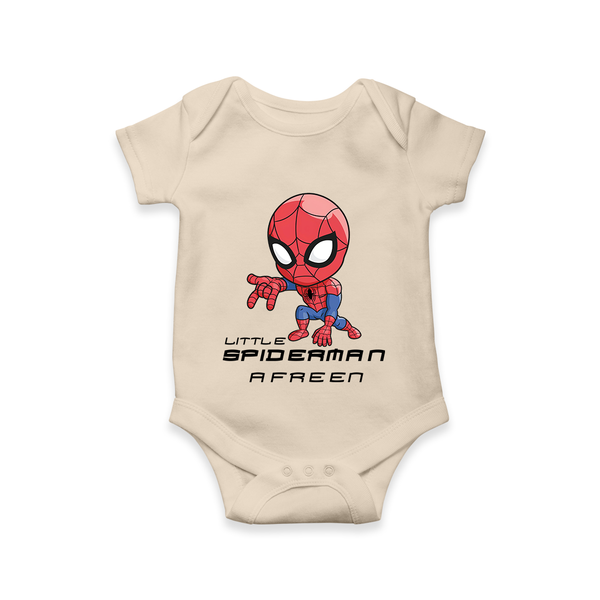 Little Spider-Man Romper | Personalized Baby Romper for Little Web-Slingers - IVORY - New Born (Chest 14")