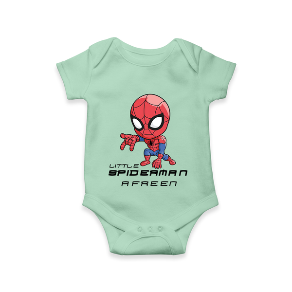 Little Spider-Man Romper | Personalized Baby Romper for Little Web-Slingers - MINT GREEN - New Born (Chest 14")