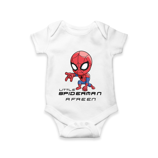 Little Spider-Man Romper | Personalized Baby Romper for Little Web-Slingers - WHITE - New Born (Chest 14")