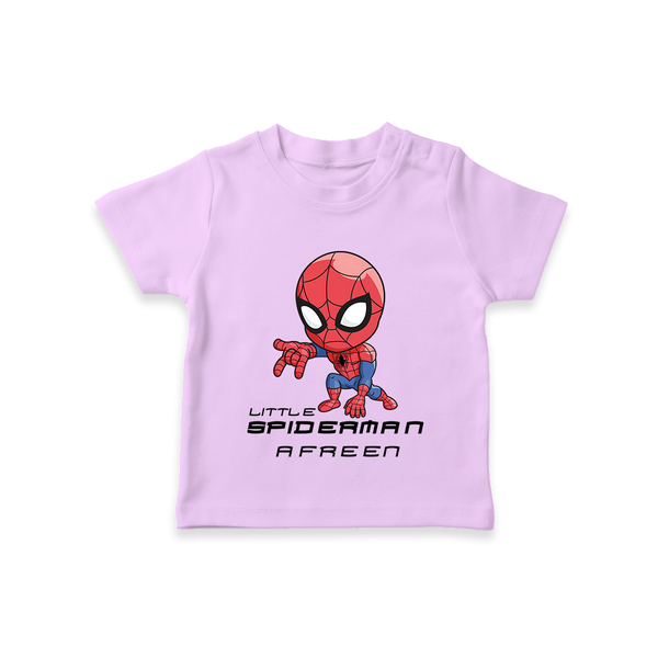 Little Spider-Man T-Shirt | Personalized Baby T-Shirt for Little Web-Slingers - LILAC - 0-5 Months Old (Chest 17")