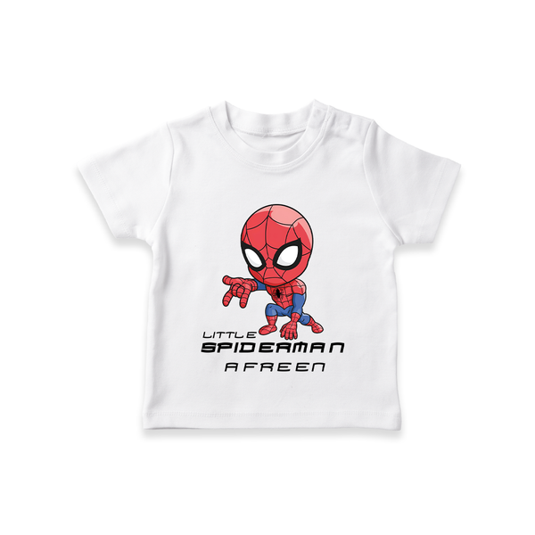 Little Spider-Man T-Shirt | Personalized Baby T-Shirt for Little Web-Slingers - WHITE - 0-5 Months Old (Chest 17")