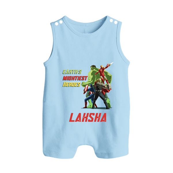 Little Avengers Team Romper Suit / Sleeveless Romper | Custom Romper Suit / Sleeveless Romper for Baby Superheroes - BABY BLUE - 0 - 5 Months Old (Chest 18")