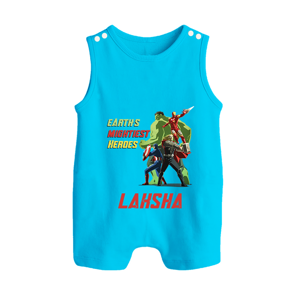 Little Avengers Team Romper Suit / Sleeveless Romper | Custom Romper Suit / Sleeveless Romper for Baby Superheroes - SKY BLUE - 0 - 5 Months Old (Chest 18")