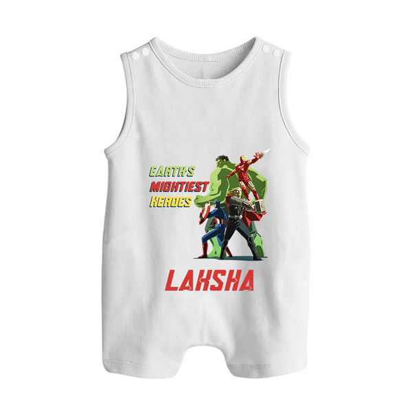 Little Avengers Team Romper Suit / Sleeveless Romper | Custom Romper Suit / Sleeveless Romper for Baby Superheroes - WHITE - 0 - 5 Months Old (Chest 18")