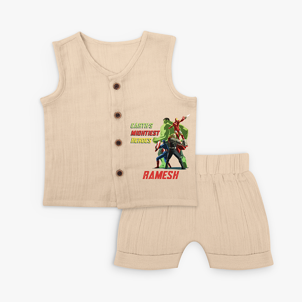 Earth's Mightiest Heros - Avengers Jabla Set For Babies - CREAM - 0 - 3 Months Old (Chest 9.8")