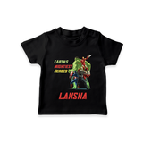 Little Avengers Team T-Shirt | Custom T-Shirt for Baby Superheroes - BLACK - 0-5 Months Old (Chest 17")