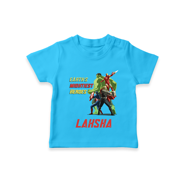 Little Avengers Team T-Shirt | Custom T-Shirt for Baby Superheroes - SKY BLUE - 0-5 Months Old (Chest 17")