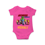 Little Avengers Assemble Romper | Personalized Baby Romper for Future Heroes - HOT PINK - New Born (Chest 14")