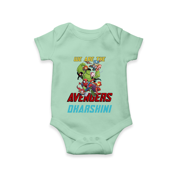 Little Avengers Leader Romper | Custom Baby Romper for Little Heroes - MINT GREEN - New Born (Chest 14")