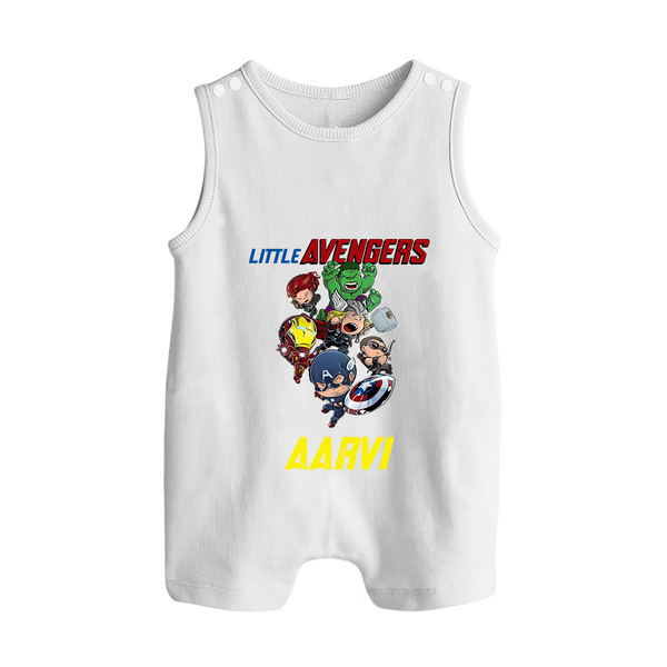 Little Avengers Team Romper Suit / Sleeveless Romper | Custom Name Romper Suit / Sleeveless Romper for Aspiring Avengers - WHITE - 0 - 5 Months Old (Chest 18")