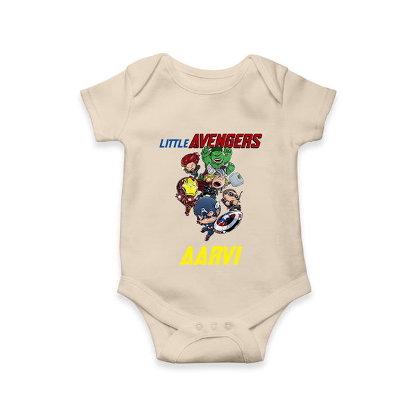 Little Avengers Team Romper | Custom Name Romper for Aspiring Avengers - IVORY - New Born (Chest 14")