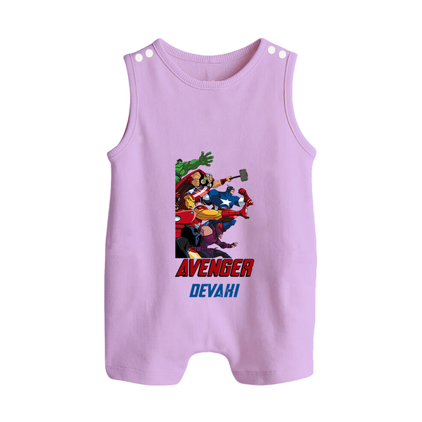 Avengers Team Romper Suit / Sleeveless Romper | Custom Name Romper Suit / Sleeveless Romper for Aspiring Avengers - LILAC - 0 - 5 Months Old (Chest 18")