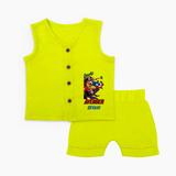 Avengers Team Jabla Set | Custom Name Jabla Set for Aspiring Avengers - LIME GREEN - 0 - 3 Months Old (Chest 9.8")