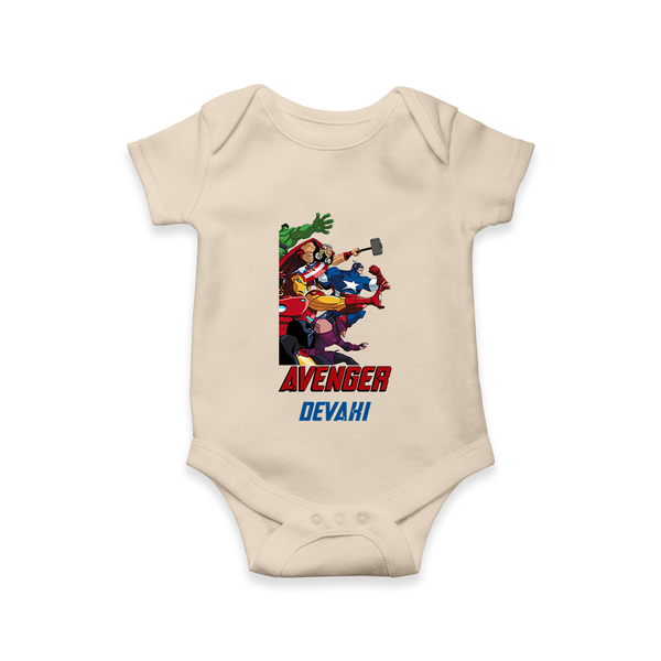 Avengers Team Romper | Custom Name Romper for Aspiring Avengers - IVORY - New Born (Chest 14")