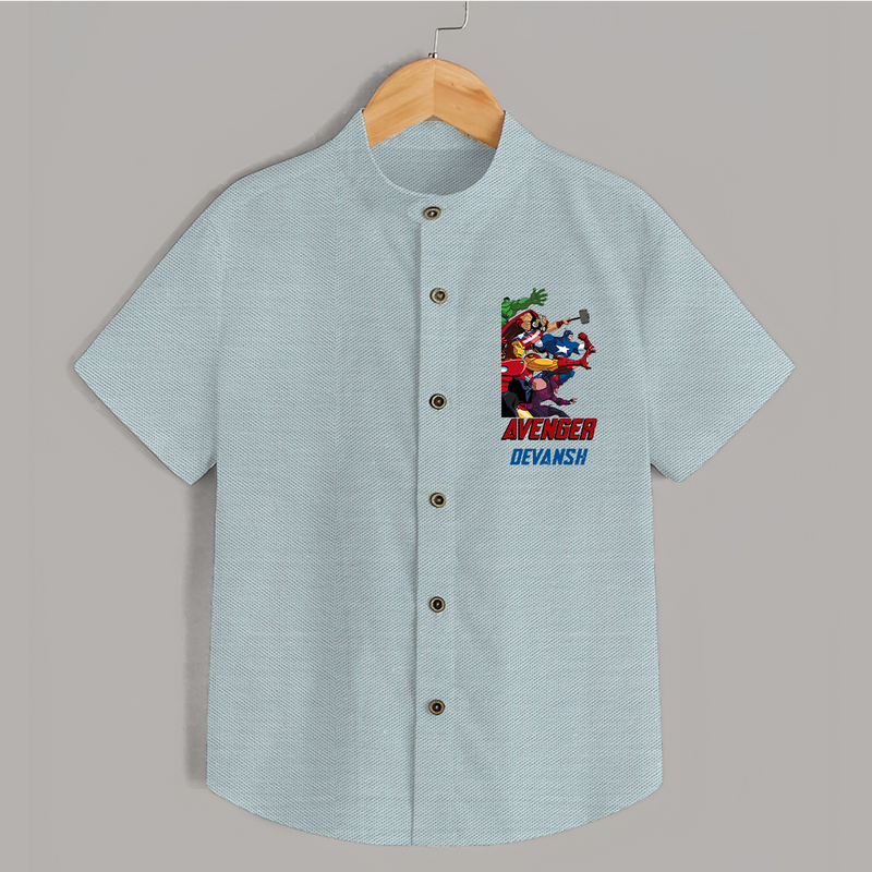 Avengers Team Shirt | Custom Name Shirt for Aspiring Avengers - ARCTIC BLUE - 0 - 6 Months Old (Chest 23")