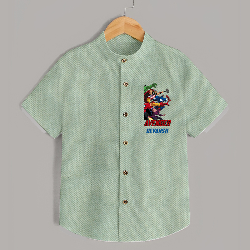 Avengers Team Shirt | Custom Name Shirt for Aspiring Avengers - MINT GREEN - 0 - 6 Months Old (Chest 23")