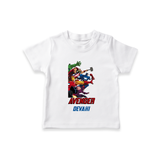 Avengers Team T-Shirt | Custom Name T-Shirt for Aspiring Avengers - WHITE - 0-5 Months Old (Chest 17")