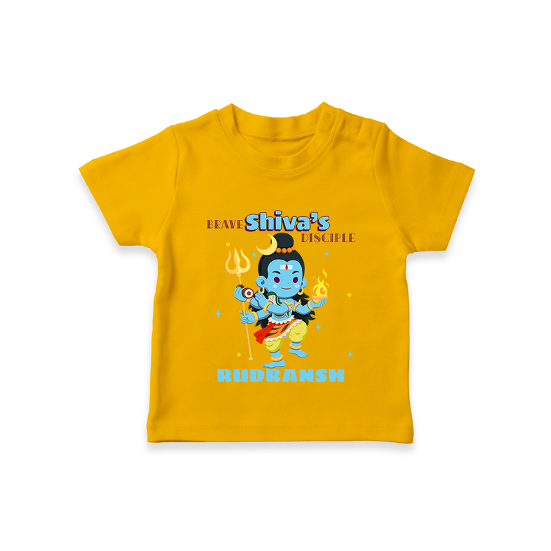 Brave Shiva's Disciple - Shiva Themed T-Shirt For Babies - CHROME YELLOW - 0 - 5 Months Old (Chest 17")