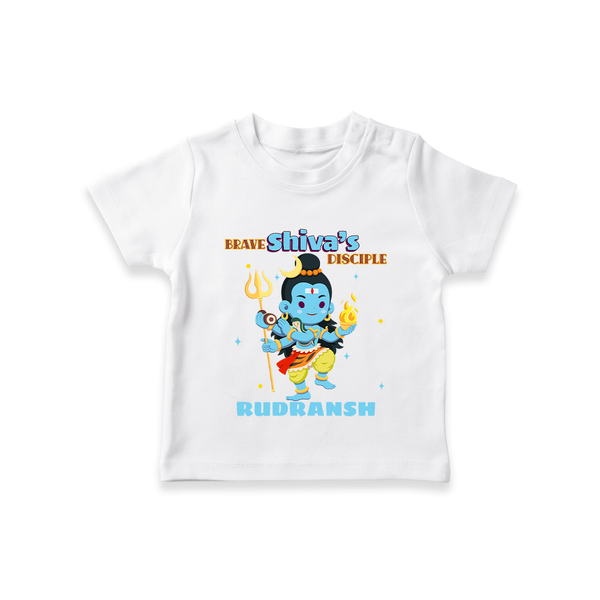 Brave Shiva's Disciple - Shiva Themed T-Shirt For Babies - WHITE - 0 - 5 Months Old (Chest 17")